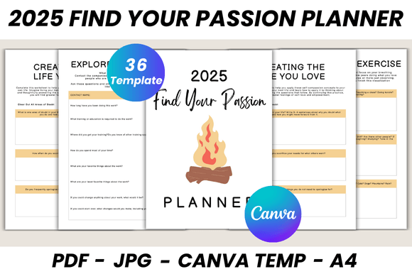 Download 2025 Find Your Passion Planner Canva - Premium Resources