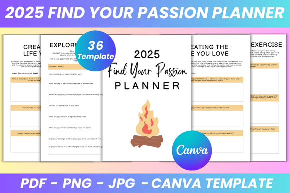Download 2025 Find Your Passion Planner Canva Kdp - Premium Resources